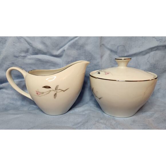 Cherry Blossom Fine China 1057 Sugar Bowl Creamer Pitcher MCM 1950s-L - Picture 2 of 9